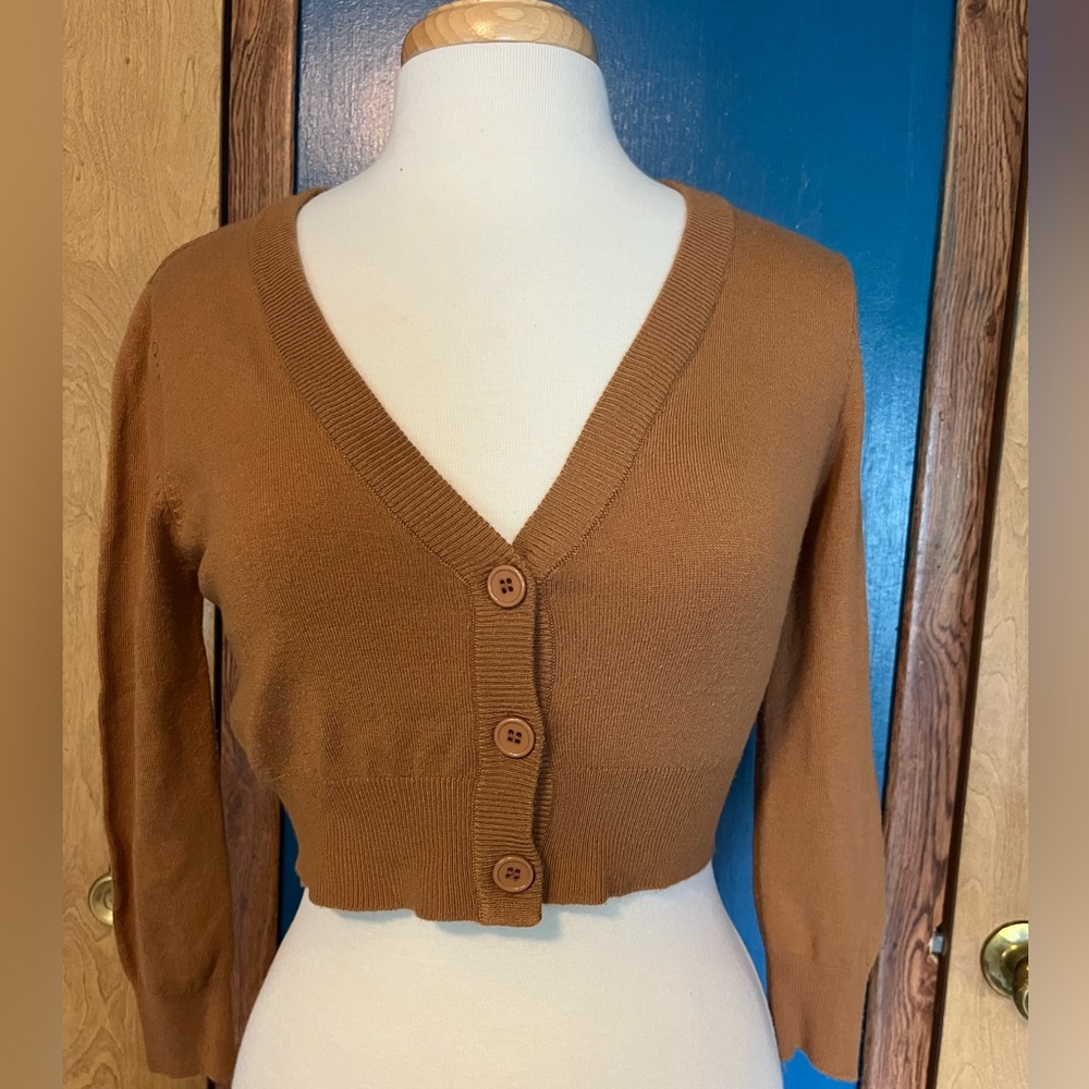 3/4 Sleeve Cropped Cardigan